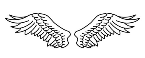 Free vector angel wings line art style