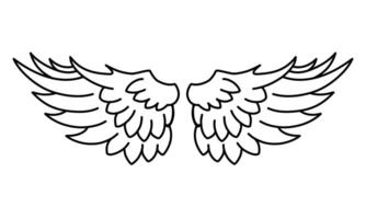 Free vector angel wings line art style