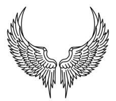 Free vector angel wings line art style