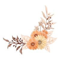 Orange Flower Arrangement with watercolor style png