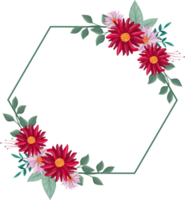 arreglo floral rojo estilo acuarela png