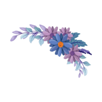 arrangement de fleurs violettes avec style aquarelle png