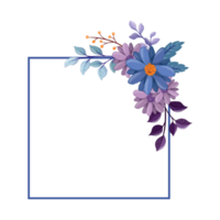 arreglo floral morado con estilo acuarela png