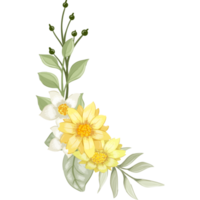 Yellow Flower Arrangement with watercolor style png