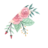 arreglo floral rosa con estilo acuarela png