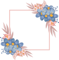 arrangement de fleurs bleues avec style aquarelle png