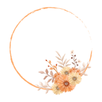 Orange Flower Arrangement with watercolor style png