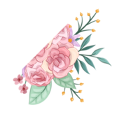 Pink flower arrangement with watercolor style png