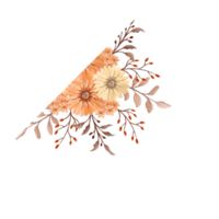 Orange Flower Arrangement with watercolor style png