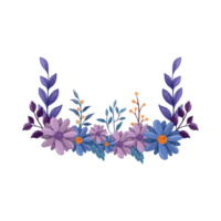 Purple Flower Arrangement with watercolor style png