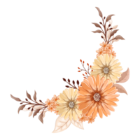 Orange Flower Arrangement with watercolor style png