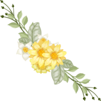 gul blomma arrangemang med vattenfärg stil png