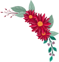 arreglo floral rojo estilo acuarela png