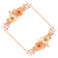 arreglo de flores de naranja con estilo acuarela png