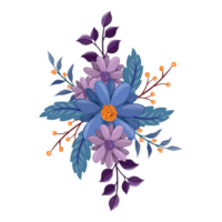 Purple Flower Arrangement with watercolor style png