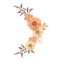 Orange Flower Arrangement with watercolor style png