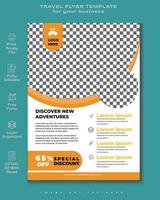 Vector travel tour flyer template