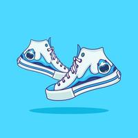 Cute adorable cartoon shark wave shoes set illustration for sticker icon mascot and logo vector