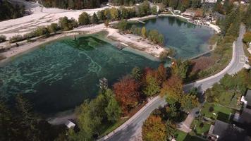 jezero jasna na eslovênia por drone video