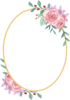 arreglo floral rosa con estilo acuarela png