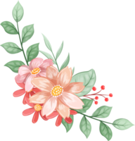 Orange Flower Arrangement with watercolor style png