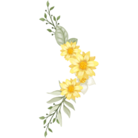 Yellow Flower Arrangement with watercolor style png