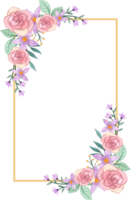 arreglo floral rosa con estilo acuarela png