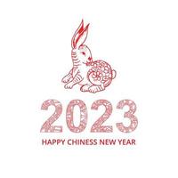 Chinese new year 2023 symbol decorated with a rabbit background vector