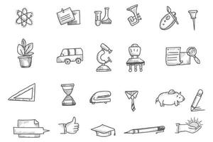 Hand draw doodle sketch icon set design vector