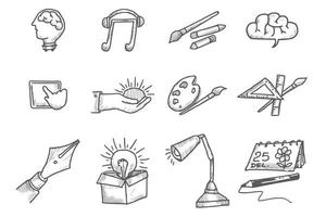 Hand draw business idea doodles sketch design vector