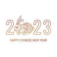 Chinese new year 2023 symbol decorated with a rabbit background vector