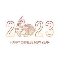 Chinese new year 2023 symbol decorated with a rabbit background vector