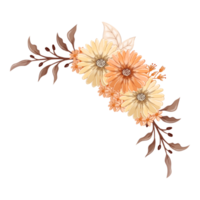 Orange Flower Arrangement with watercolor style png