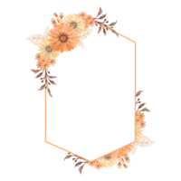 Orange Flower Arrangement with watercolor style png