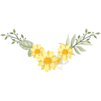 Yellow Flower Arrangement with watercolor style png