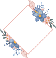 arreglo floral azul con estilo acuarela png