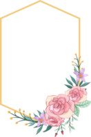 Pink flower arrangement with watercolor style png