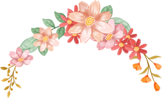 arreglo de flores de naranja con estilo acuarela png