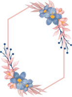 arranjo de flores azuis com estilo aquarela png