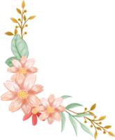 arreglo de flores de naranja con estilo acuarela png