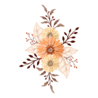 Orange Flower Arrangement with watercolor style png