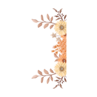 oranje bloem arrangement met waterverf stijl png