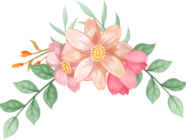 Orange Flower Arrangement with watercolor style png