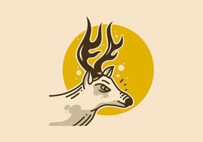 Illustration design of deer with pointed antlers vector