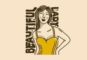 Illustration design of beautiful woman wearing a tank top vector