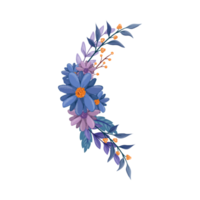 lila blomma arrangemang med vattenfärg stil png