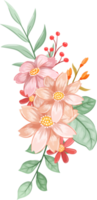 Orange Flower Arrangement with watercolor style png