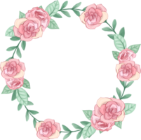 arranjo de flores rosa com estilo aquarela png