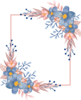 arranjo de flores azuis com estilo aquarela png