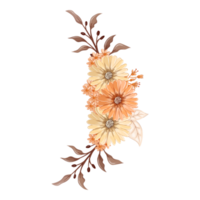 Orange Flower Arrangement with watercolor style png